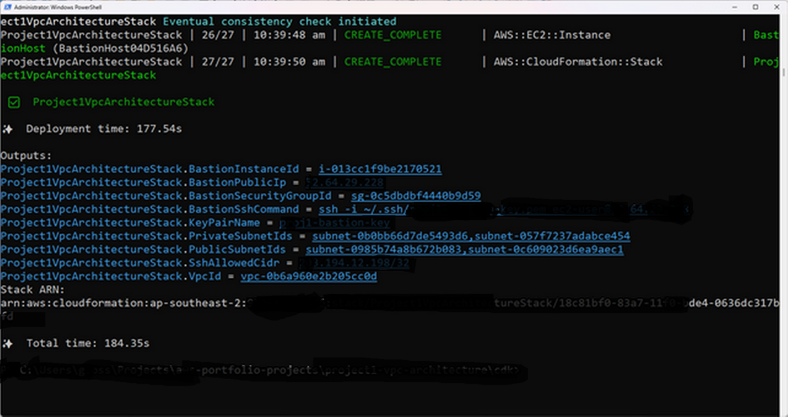 CDK Deploy Output